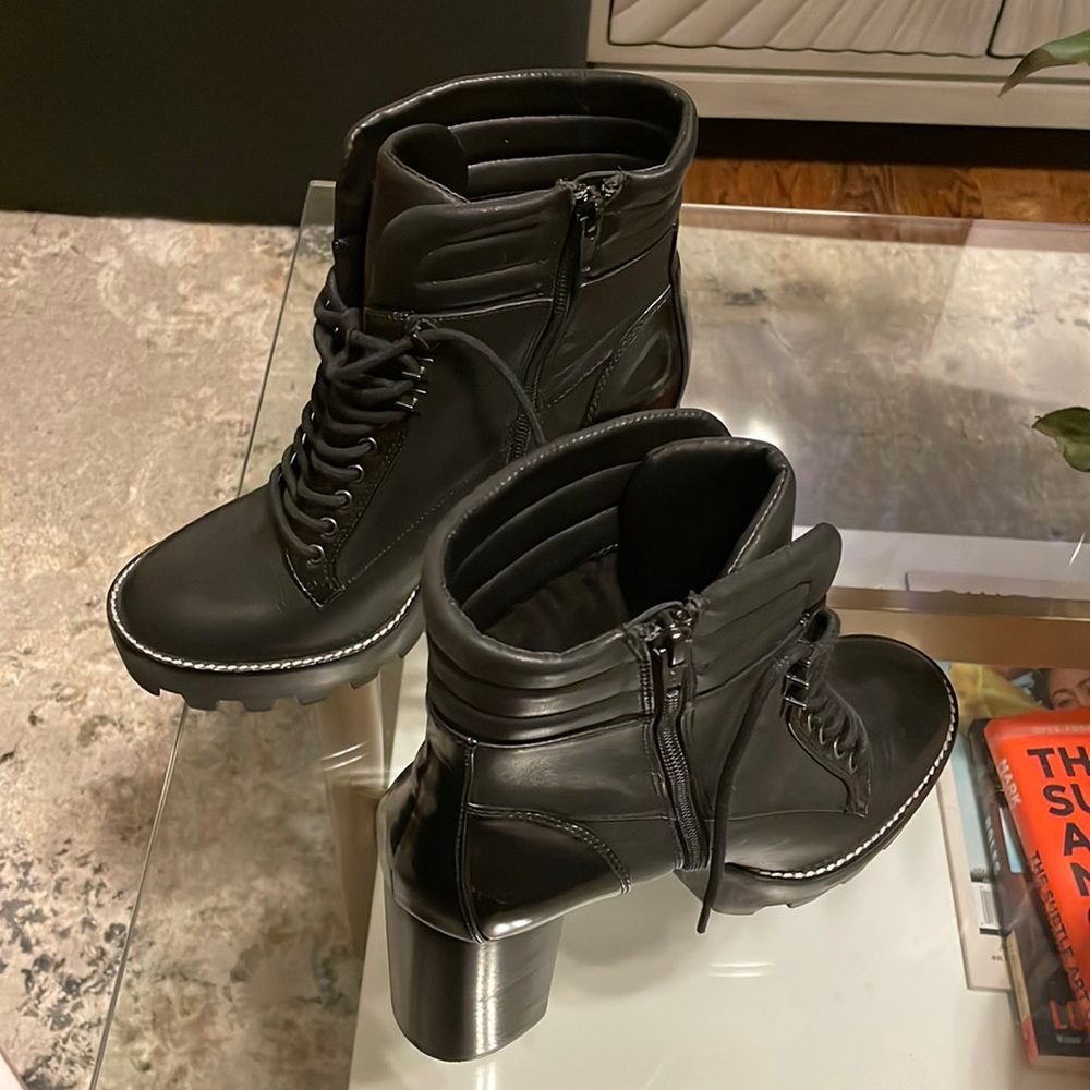 Never worn Black heeled combat Giani Bini Boot